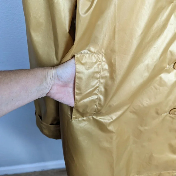 SERBIN - Sport Women's Trench Coat Rain Jacket Gold/yellow size Large - Picture 4 of 10